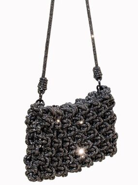 NWT Rocknot Eden 2-in-1 Clutch - Gunmetal w 30 inch Strap